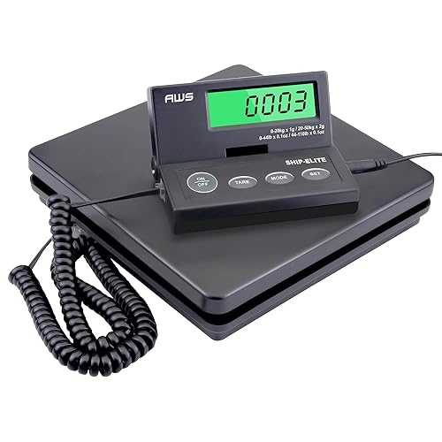 American Weigh Scales Escala de envío digital industrial multifuncional, adaptador de CA LCD retroiluminado o batería Power110 Lbs X 0.1 Oz.