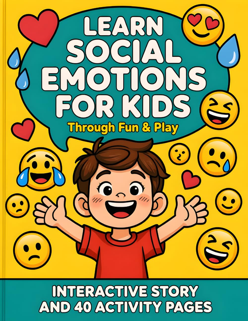 Learn Social Emotions for Kids Through Fun & Play: An Engaging Emotional Learning Book with Story & 40 Activity Pages to Help Children Understand and Express Their Feelings | Big Print 8.5x11