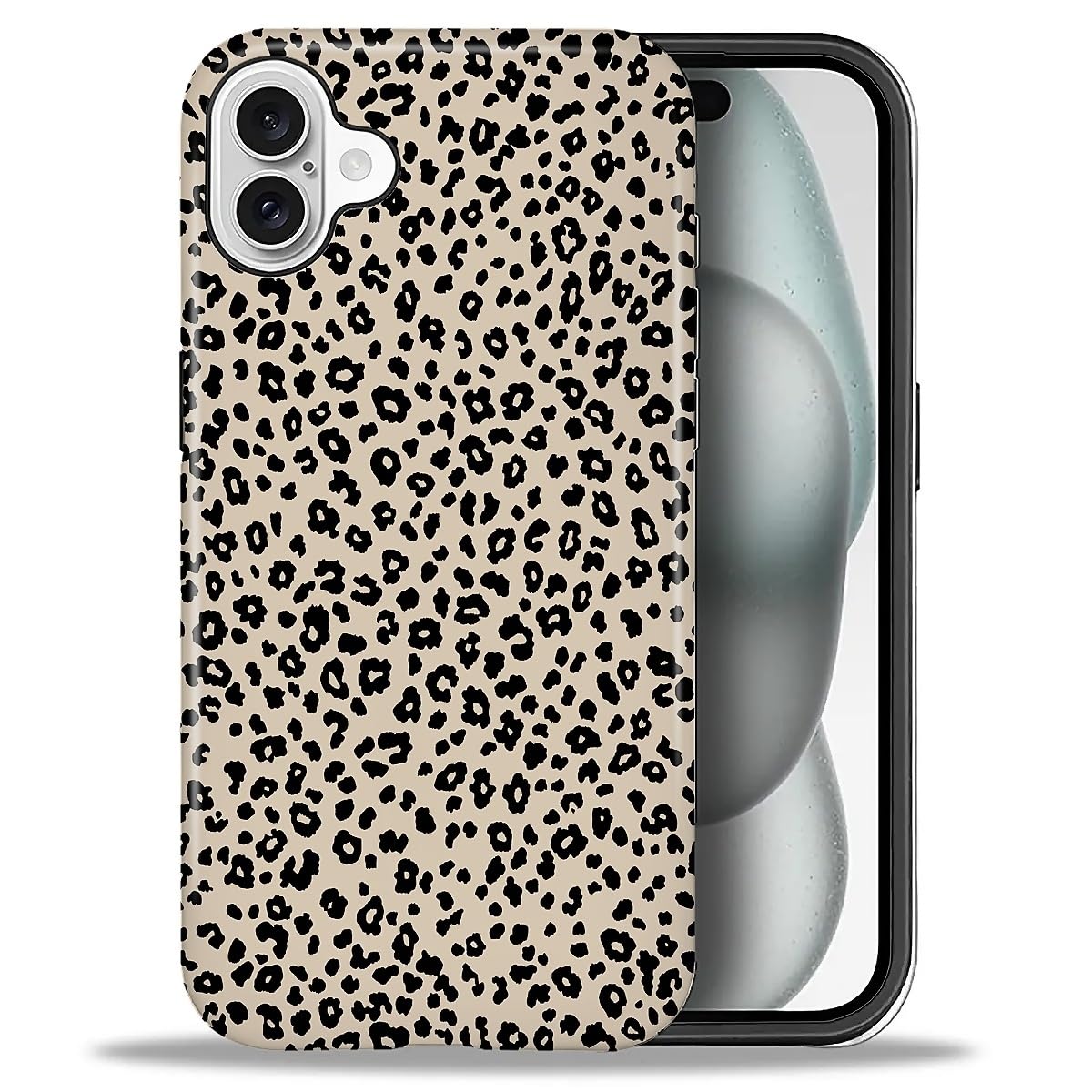 Coque iPhone 16 motif léopard antichoc avec double protection hybride - 8