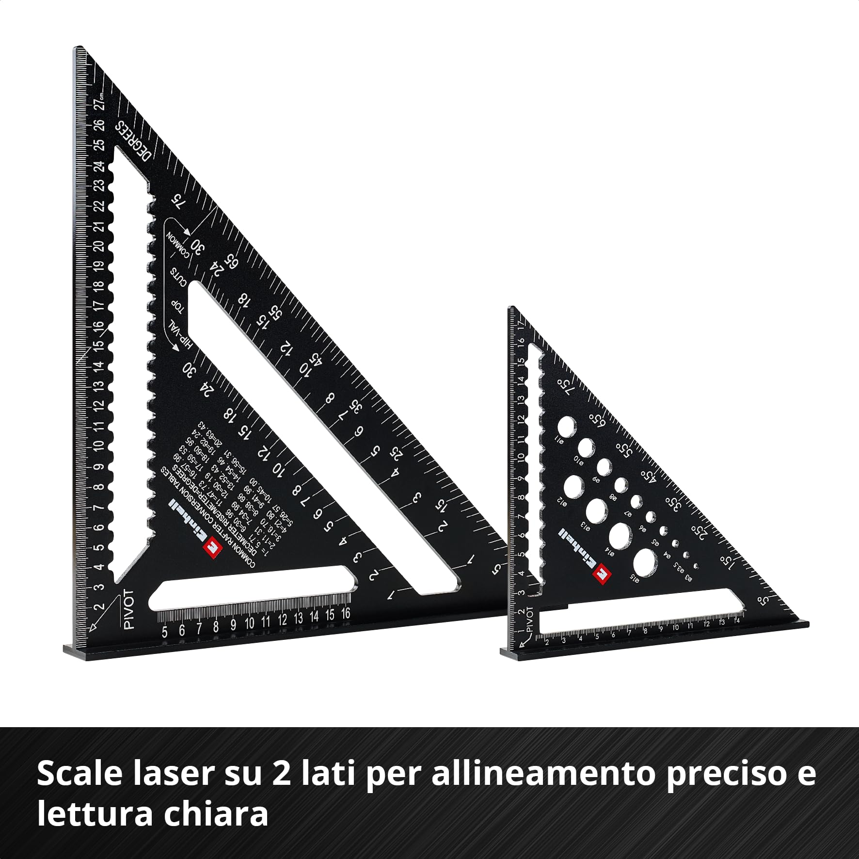 Einhell 2 pezzi set di squadre da carpentiere, 185/300 mm