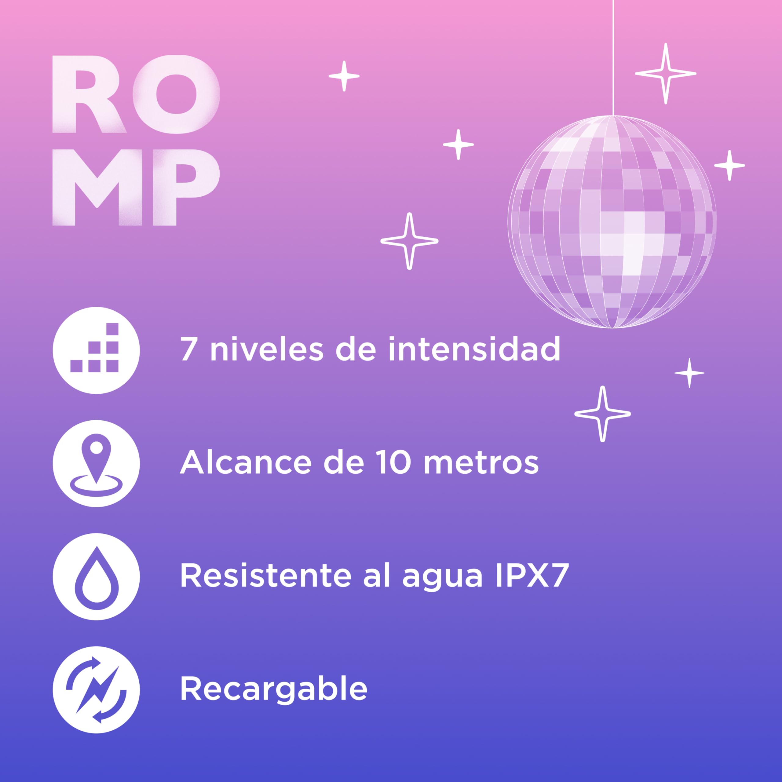 ROMP Party Vibrador de Braguitas Portátil para Mujeres | Juguete Sexual con Mando a Distancia para Parejas | Vibrador de Clítoris Discreto con 7 Niveles de Intensidad | Masajeador Personal para Adulto