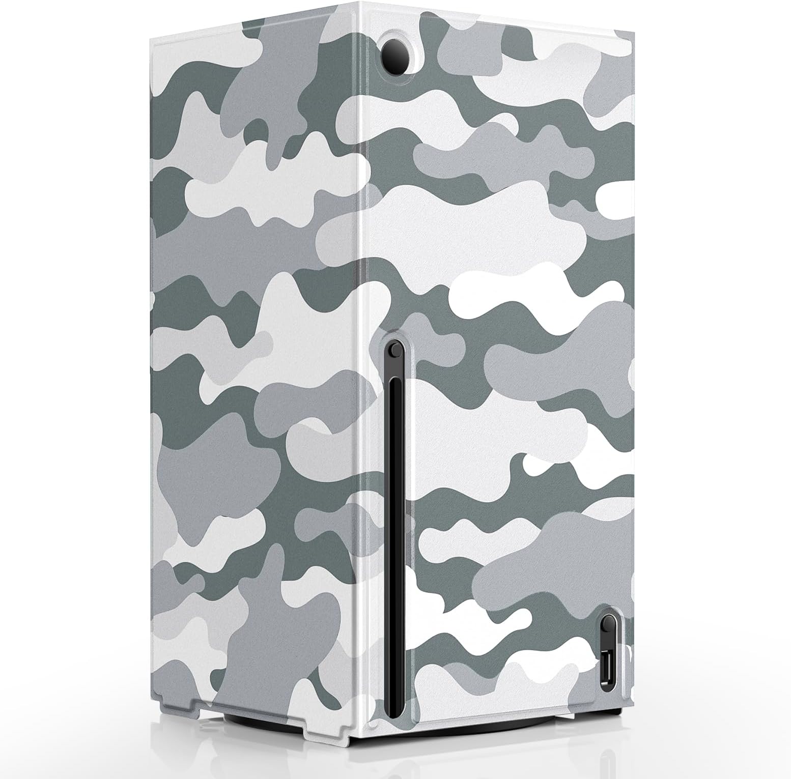 Magnetic Smart Wraps for Xbox Series X Console, Full Protection Protective Cover Case for Xbox Series X Accessories with Premium PU Leather and Soft Inner Lining - Gray Camo