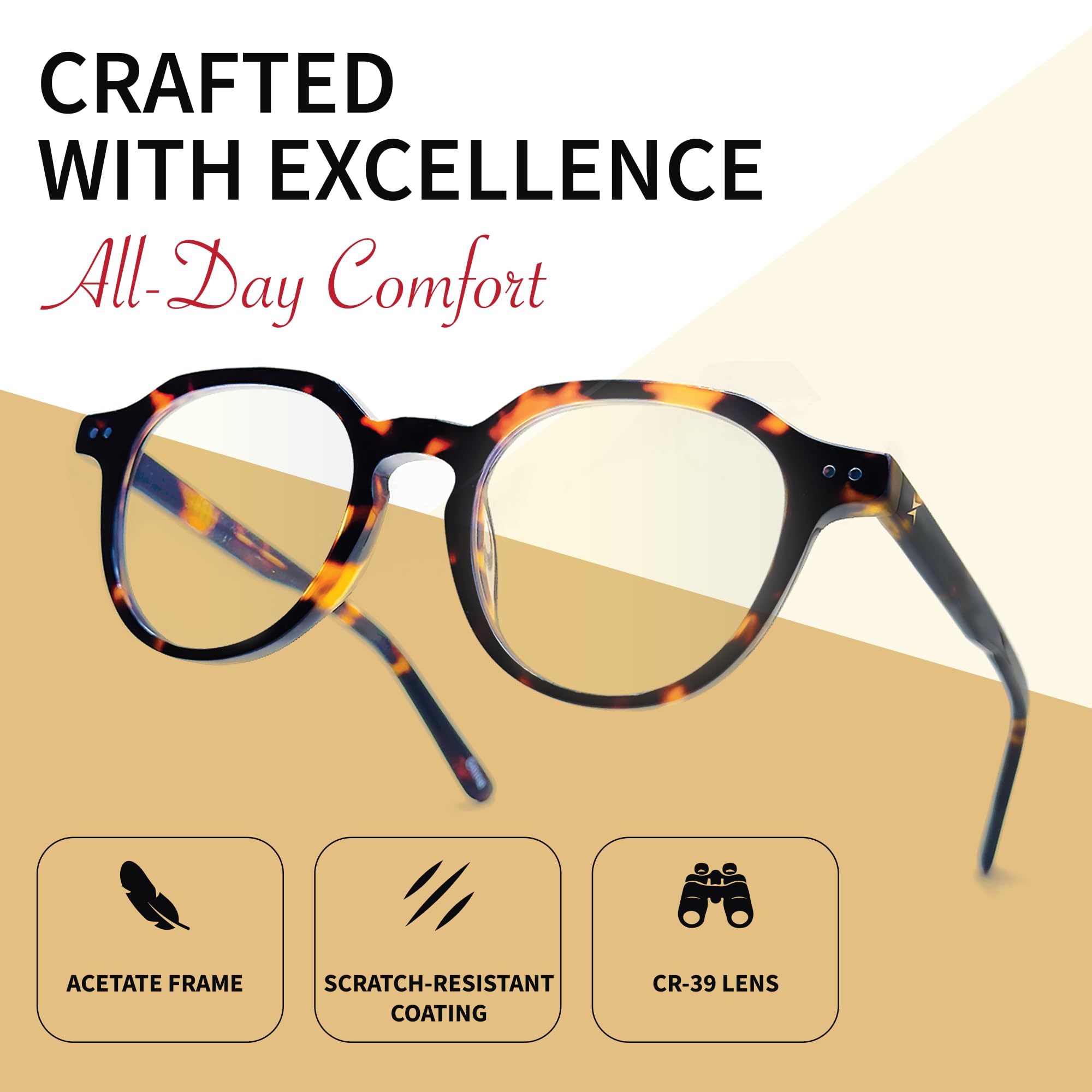 Xenvue Blaulichtblockierende Brille für Herren - Premium + Stilvolle Computer- und Bildschirmbrillen, reduzieren die Belastung der Augen