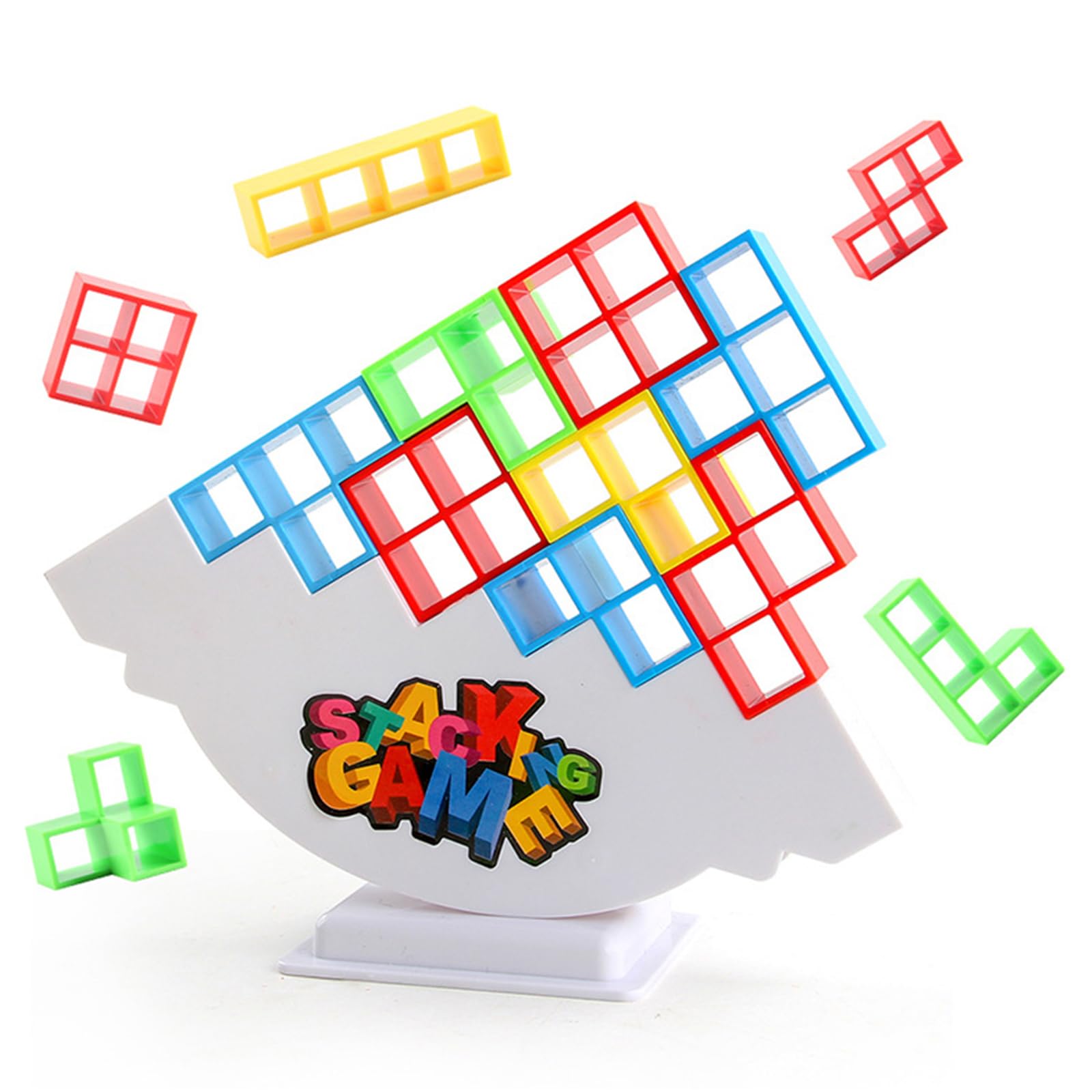 Azul Board Game Stack Attack Game 48-Piece Tetra Tower Stacking Game ...