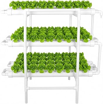 Hydroponic Kit, Indoor Hydroponics, Medium Size Hydroponic Set, Vegetable Growing Set, Timer, Automatic Fertilizer, Water Supply, Circulating Pump, Grow with LED Light, Home Garden, Veranda