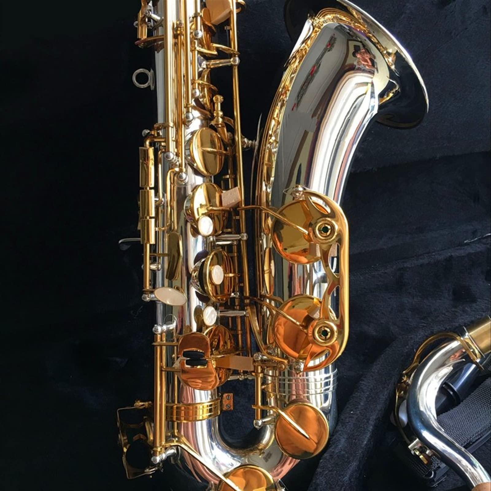 Saxofón Profesional Saxofón Tenor BB Sax Instrumento De Viento Plata Y Oro Superficie Sax Saxofón Tenor Instrumentos Musicales
