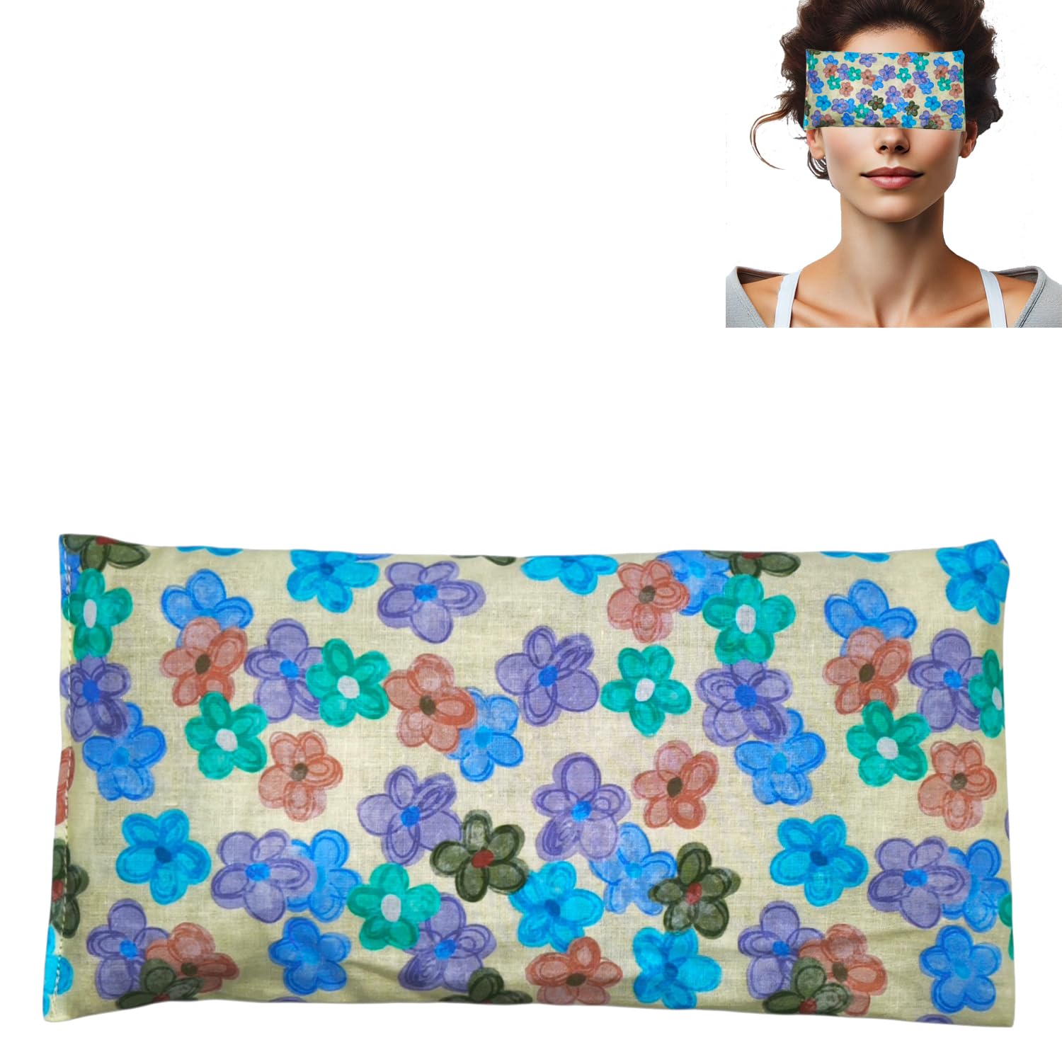 Cuscini per Gli Occhi Pack 6- Fiori 2026" | Semi di Lavanda e Riso | Yoga, Meditazione, rilassamento, Riposo oculare...