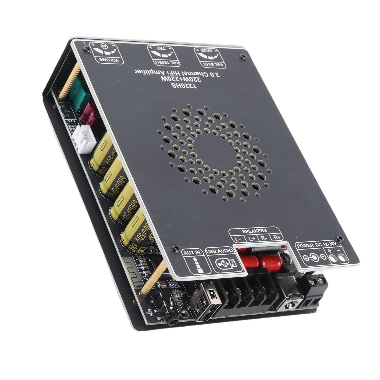 KUIDAMOS T220HS Płyta Wzmacniacza Mocy Bluetooth Wysoka wydajność 220W Stereo Wzmacniacz HiFi do Domowego Sprzętu Odtwarzanie Muzyki z Komputera DC 12-36V
