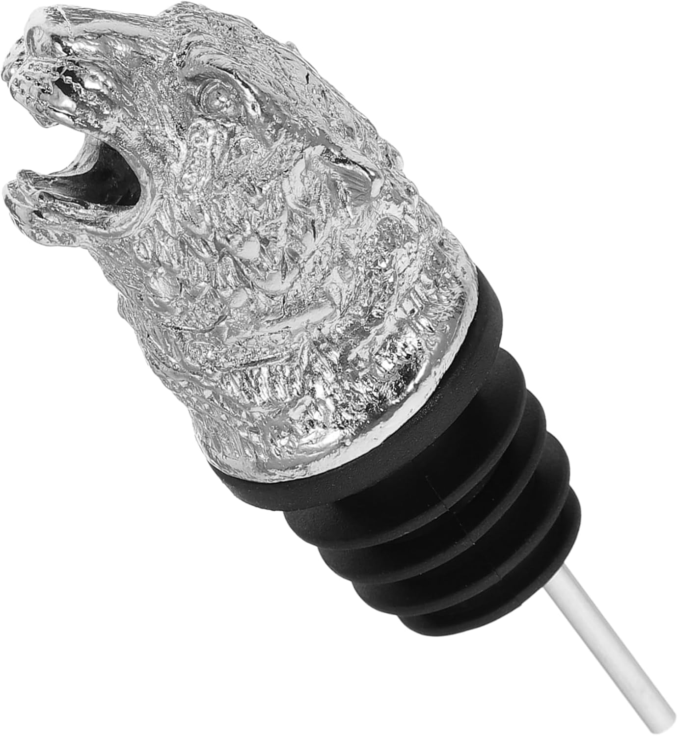Tiger Head Bottle Stopper Animal Head Wine Pourer Spout Zinc Alloy Decorative Wine Aerator