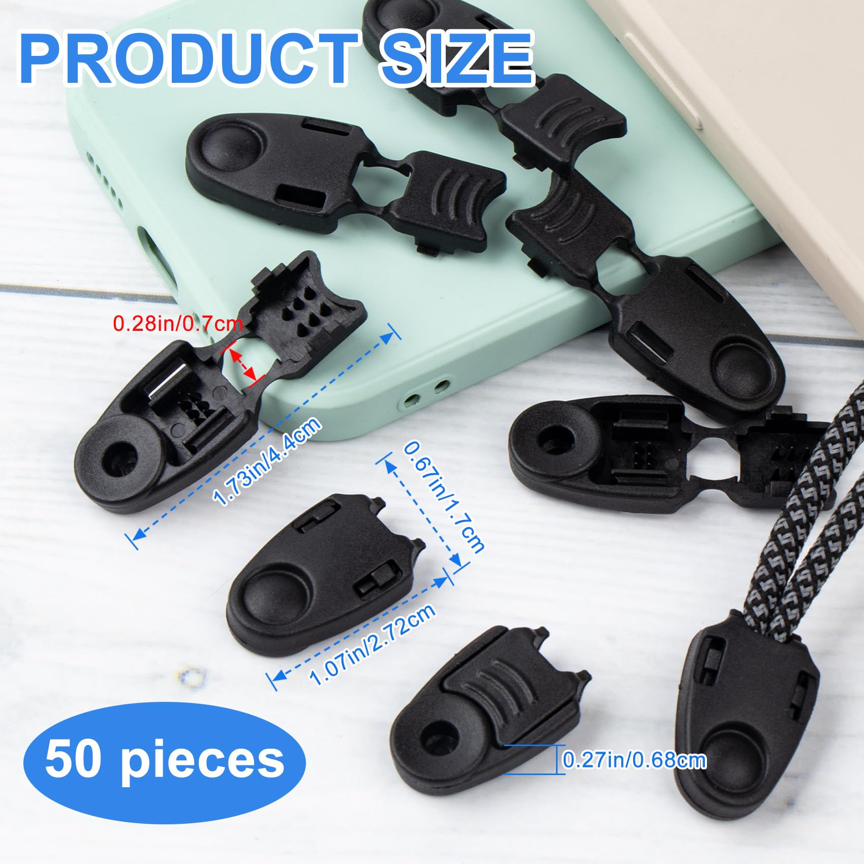 YELARXI Lot De 30 Tirettes De Rechange Pour Fermeture Éclair – Clips Plastique Solides Pour Lacets, Sacs à Dos, Paracord Et Cordons