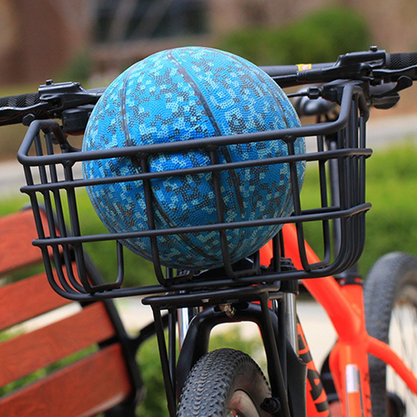 Cesta metálica para marco de bicicleta, cesta de almacenamiento para manillar, estante de liberación rápida, accesorios de almacenamiento robustos para bicicleta, para pícnic, carreras y