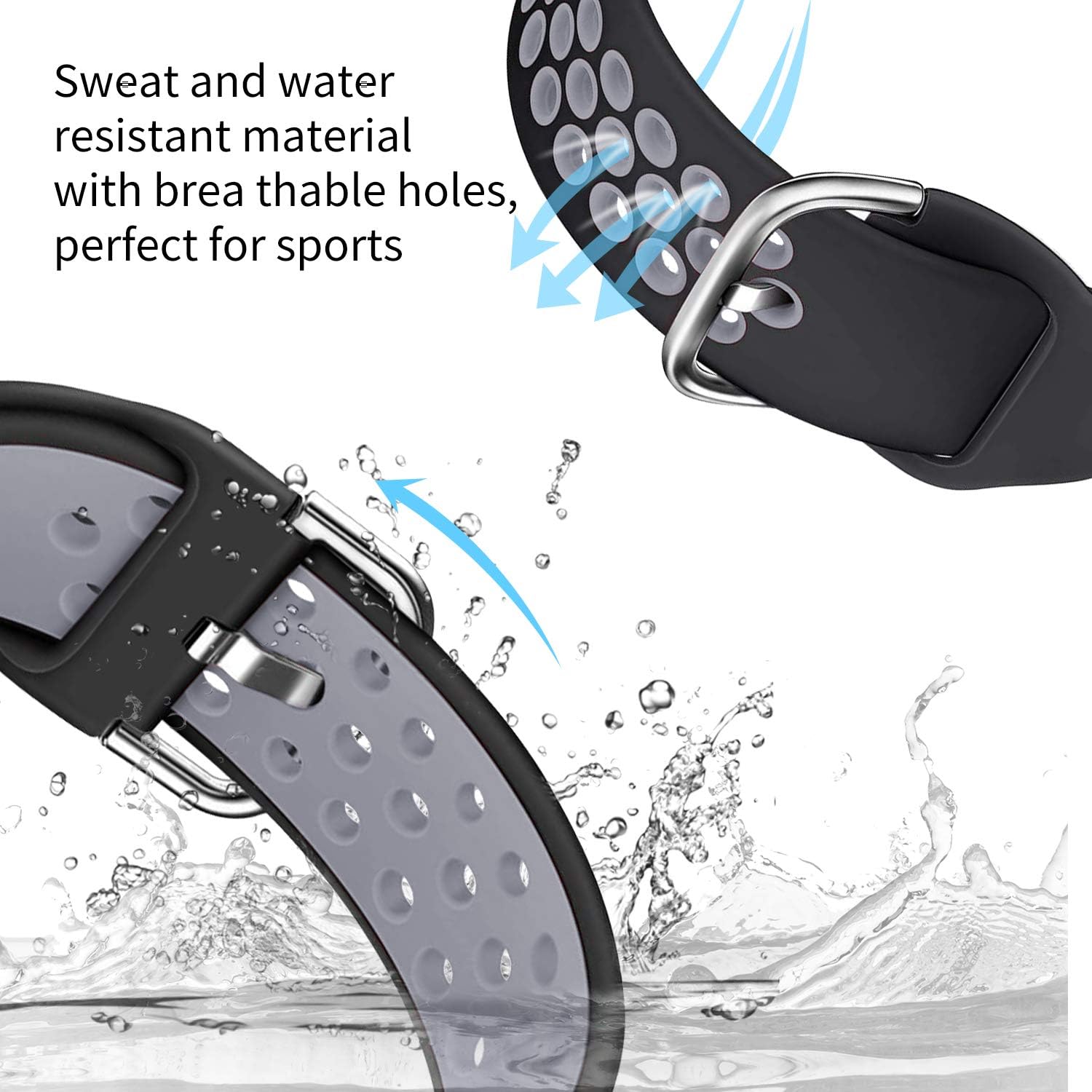 Acrbiutu Bands Compatible with Fitbit Blaze, Soft Silicone Breathable Replacement Sport Accessory Strap Wristband with Metal Frame for Fitbit Blaze Smart Fitness Watch Women Men