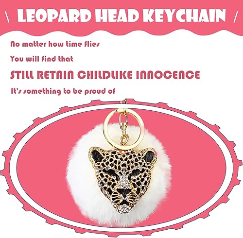 Miniatura 3 de 1 colgante decorativo para llave de automóvil, llave de control remoto con diamantes de imitación, cabeza de leopardo, para la mayoría de los