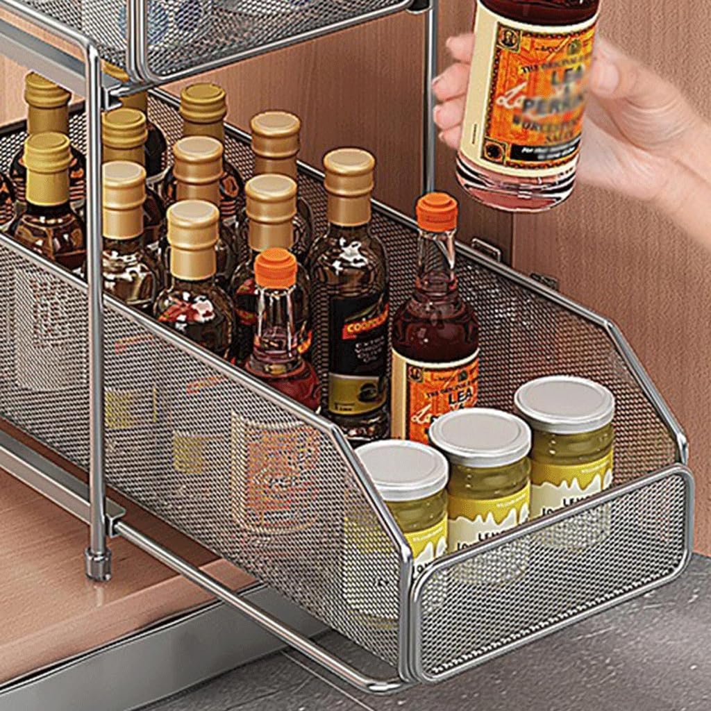 Multi Layer Pull Out Shelf Under Sink Cabinet Rack for Kitchen and Bathroom Storage，46023，46023