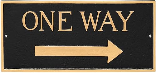 Miniatura 2 de Placa de metal fundido con flecha - Letrero unidireccional con flecha - Letrero de pared o césped - Resistente a los rayos UV - Revestimiento en