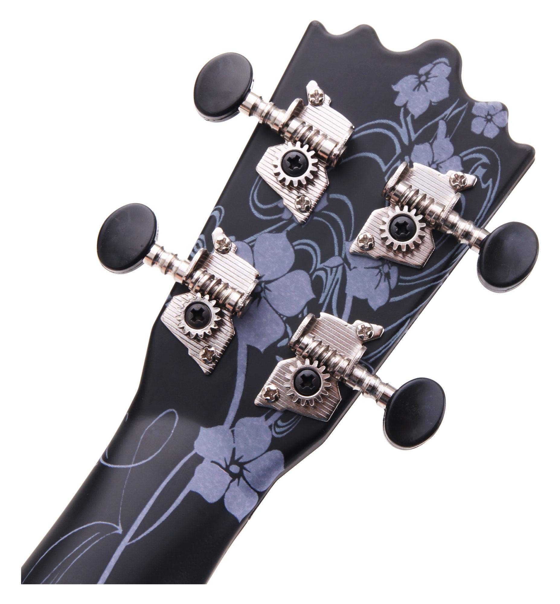 Classic Cantabile BeachBuddy Black Beauty Ukulele Set incl. Accordatore | Classic Cantabile Sopran Ukulele, Resiste a umidità e sbalzi di temperatura, Mensura sopranino, 12 tasti, Design originale