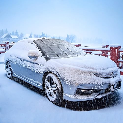 Vista 7 de OxGord, cobertor para parabrisas, eliminación de nieve, protector para parabrisas para todos los climas, invierno, verano, protector solar