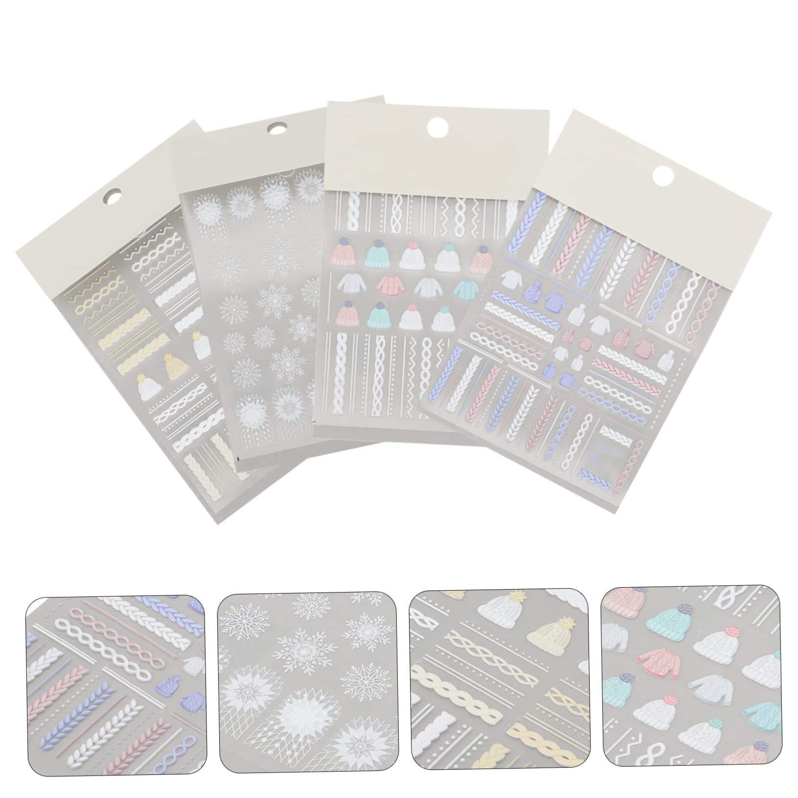 Healvian 12sets Adesivi Unghie Natalizi Con Motivi Di Maglione e Fiocchi Di Decorazioni Per Nail Art Perfetti Per Donne e Ragazze Stile Unico e Creativo Materiale Resistente e Alta