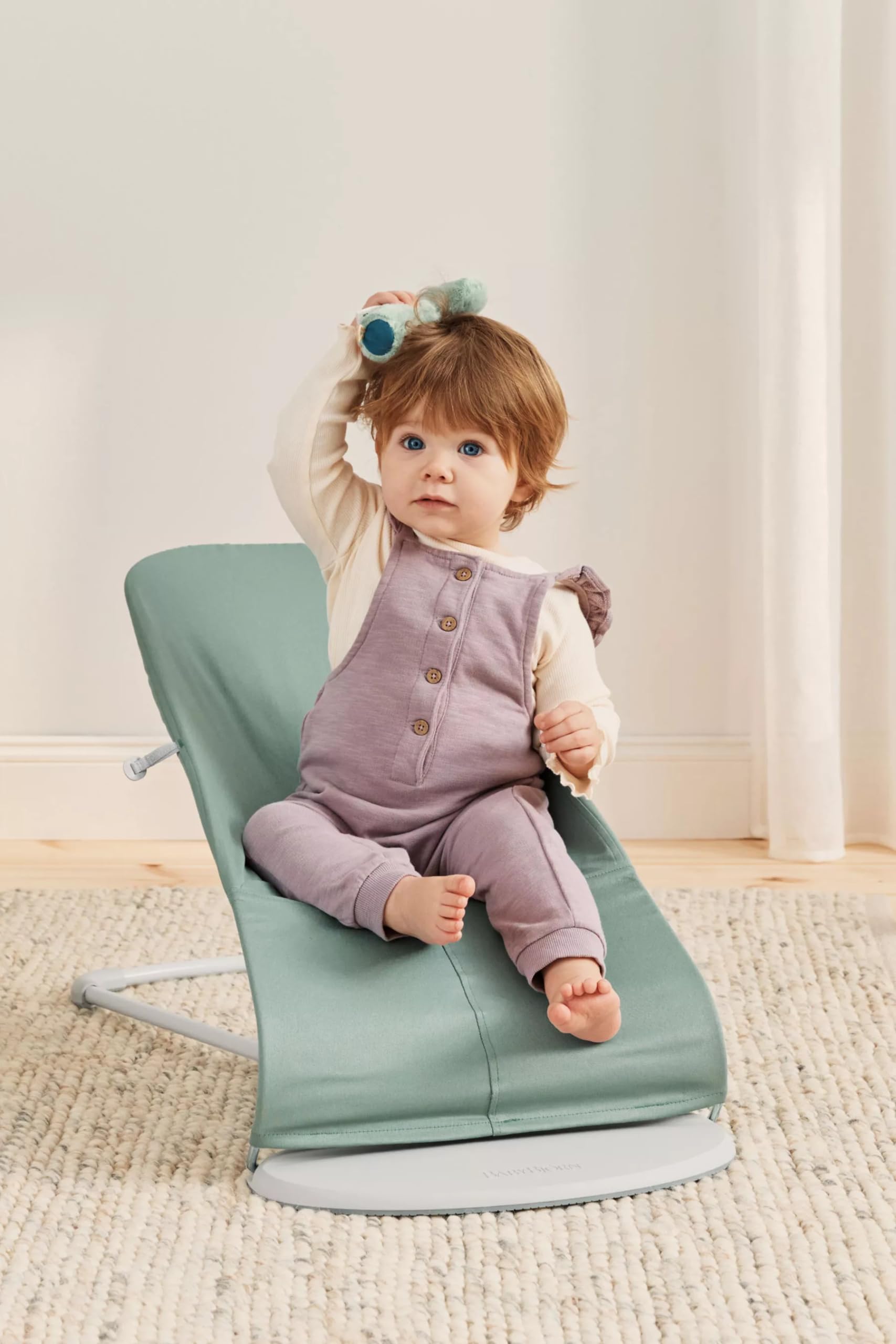 BabyBjörn Babywippe Balance Soft,Gewebt/Jersey, Graugrün/Grau