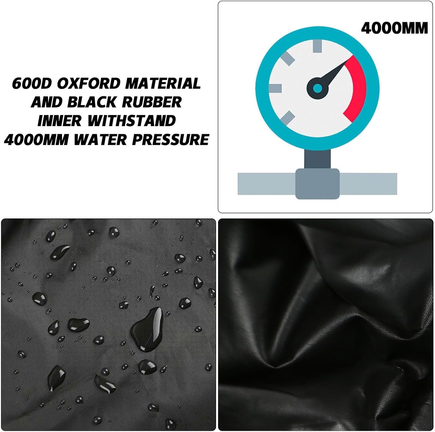 Copertura universale per tosaerba con attacco Bagger e corde, copertura universale per tosaerba fino a 137,2 cm, in tessuto Oxford 600D, con fibbia antivento per protezione da neve, pioggia, polvere