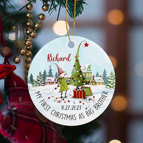 Miniatura 10 de Adorno de Navidad con texto en inglés My First Christmas As Mom, adorno personalizado para árbol de Navidad para mamá y bebé, regalo para mamá