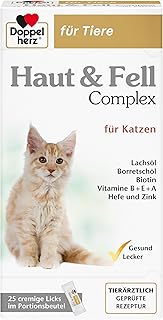 Doppelherz Haut und Fell Complex für Katzen - Mit wichtigen Omega-3 und Omega-6 Fettsäuren- 25 Licks product image