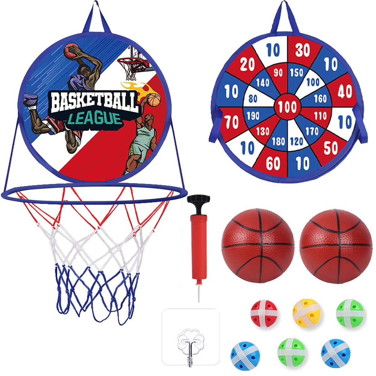 Laroal 2 In 1 Basketball Throwing Game Indoor Basketball Hoop Indoor Games Summer Indoor Outdoor Party Yard Entertainment Games Suitable For Teenagers Adults Family