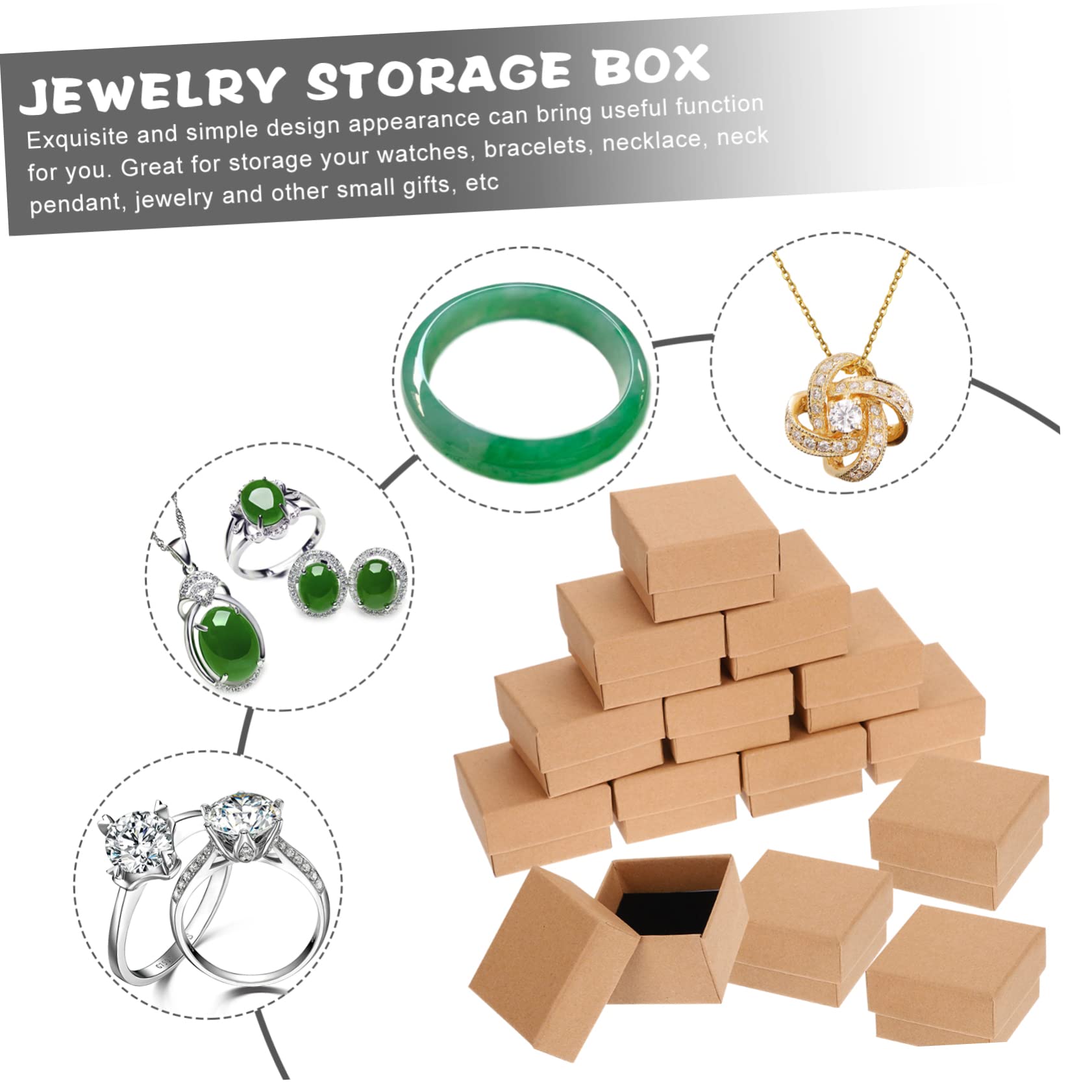 Scatole per Gioielli per Conservare o Regalare Orecchini e Braccialetti 50 Pezzi in Cartone Marrone Raffinata e Sobria Confezione per Compleanni o San Valentino