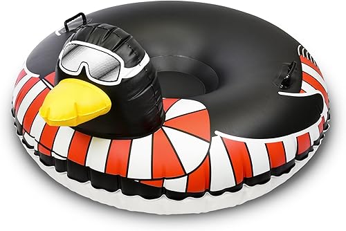 Miniatura 3 de GoFloats Tubos de nieve de invierno – Elige entre unicornio, Frozen de Disney, dragón de hielo, oso polar, pingüino, flamenco, trineo inflable