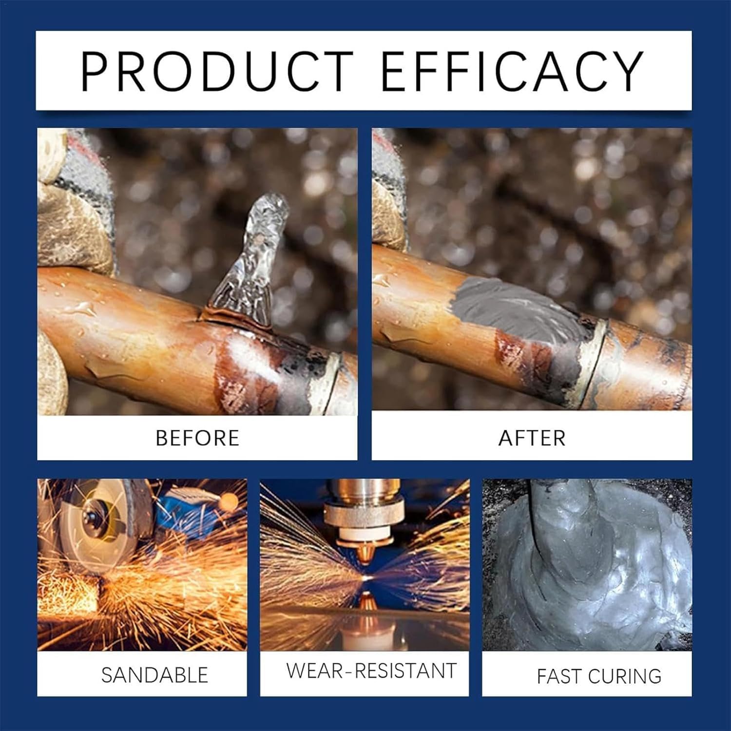 Strong Foundry Glue, Metal Epoxy, Epoxy Casting Bond, High-Strength Bonding Adhesive, Heavy-Duty Metal Welding Filler, 85ml Liquid Iron Repair Paste for Steel Restoration