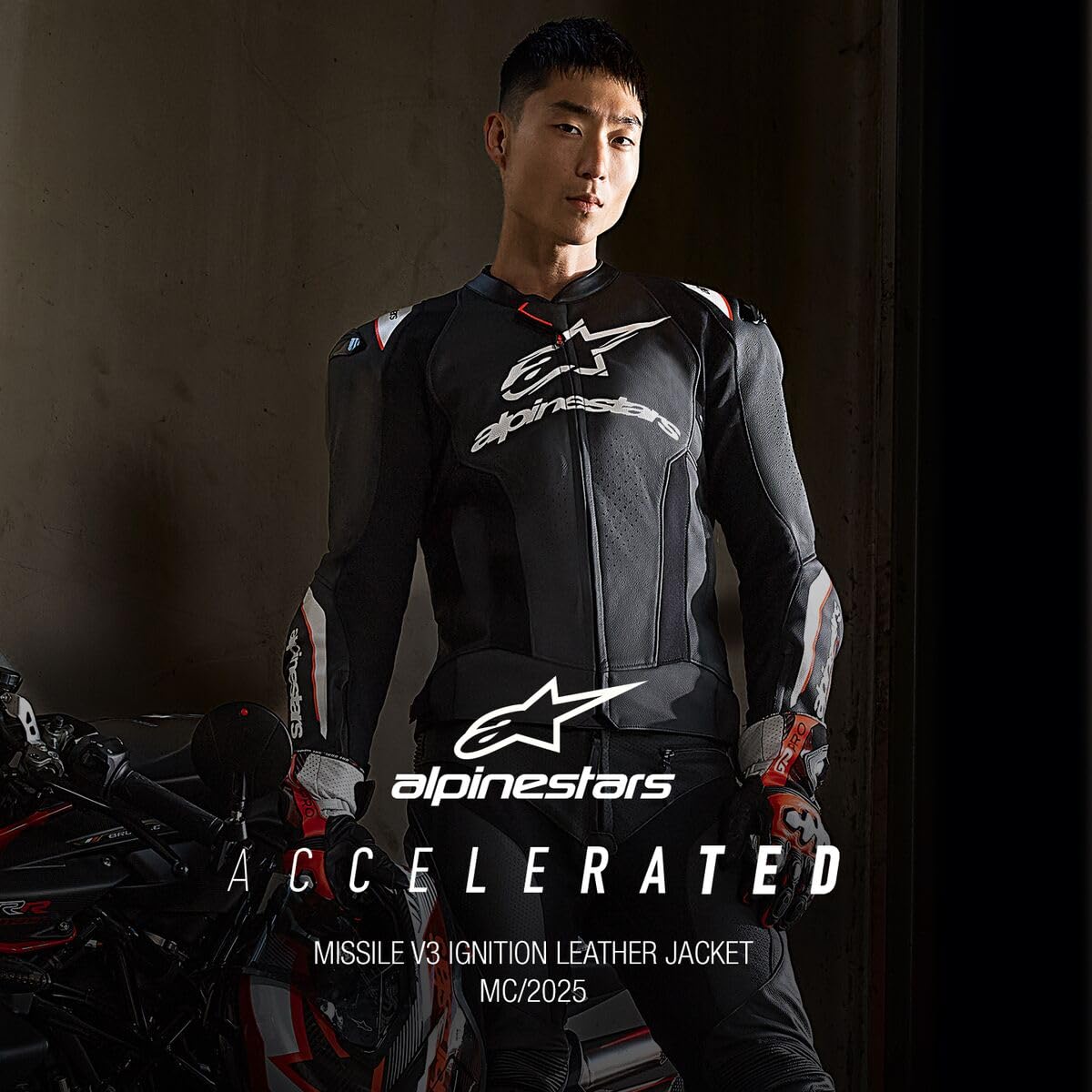 Alpinestars Celer V3 Guantes Cortos de Moto de Cuero, Guantes Deportivos, Talla M | Insertos elásticos