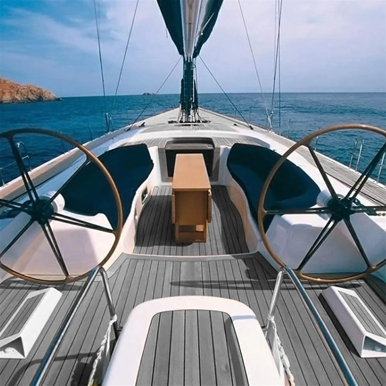 Pavimentazione per imbarcazioni in Schiuma Eva, Tappetino for terrazza in Teak in Schiuma Eva Autoadesivo Antiscivolo for Kayak da Barca