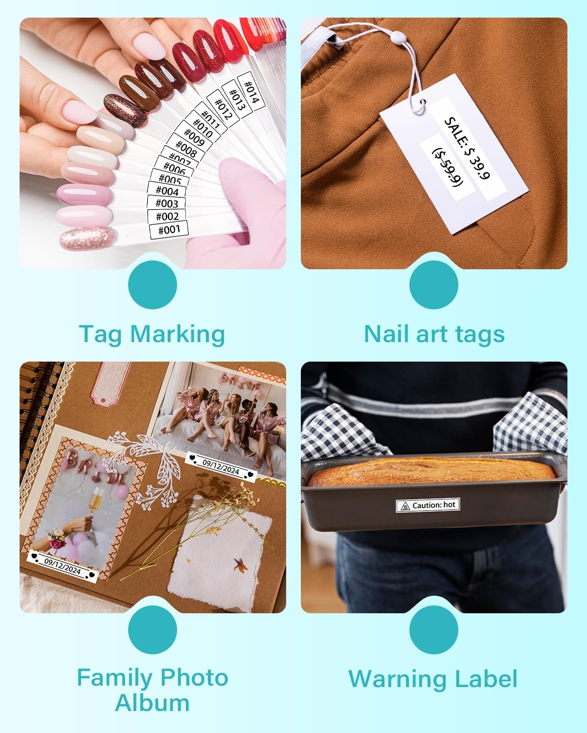 Label Maker Tape, TZe Tz Tape 12mm 0.47 Laminated White Replace for P Touch Label Tape TZe-231 1/2" Black on White TZE231 for Brother Ptouch PT-D220 D210 H110 D200 D400 1280 D600, 12mm x 8m, 6-Pack - Image 8