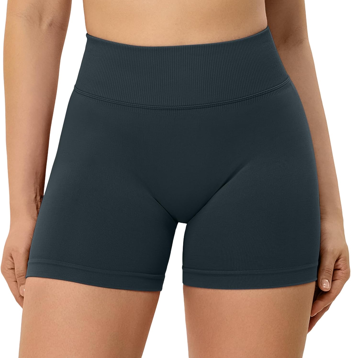TAYOEA Women's Workout Shorts No Front Seam Seamless Hidden Scrunch Butt Lifting High Waisted Tummy Control Yoga Gym Shorts