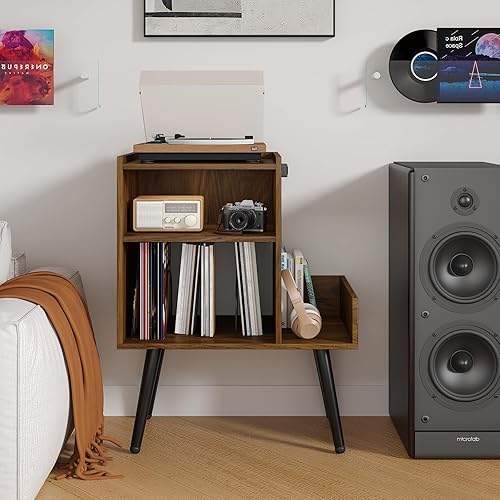Miniatura 2 de Soporte para reproductor de discos de vinilo con salida de álbum, estante de audio, armario de almacenamiento de álbum, mesa auxiliar de sofá, mesa