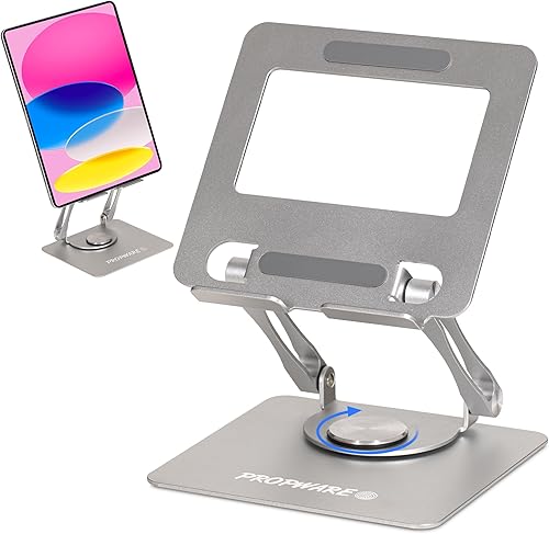 Tableta de aluminio, teléfono, consola portátil para juegos de hasta 15 pulgadas con base giratoria de 360, ergonómicamente ajustable, plegable,