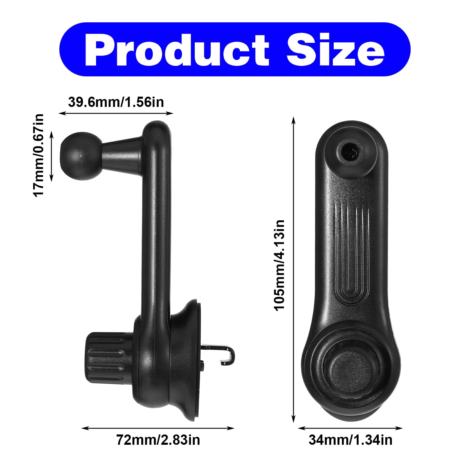 Clip universale per bocchetta di ventilazione auto per auto supporto per telefono con sfera da 17 mm girevole a 360 gradi braccio oscillante e gancio regolabile per bocchetta dell'aria di