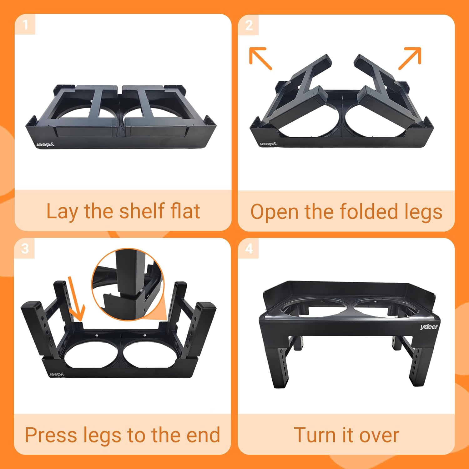 Elevated Dog Bowls, Raised Feeder Stand with Stainless Steel Dishes & Slow Feeder, 6 Heights Adjustable Height for Small Medium Large Dogs Cats Pets Cats and Dogs