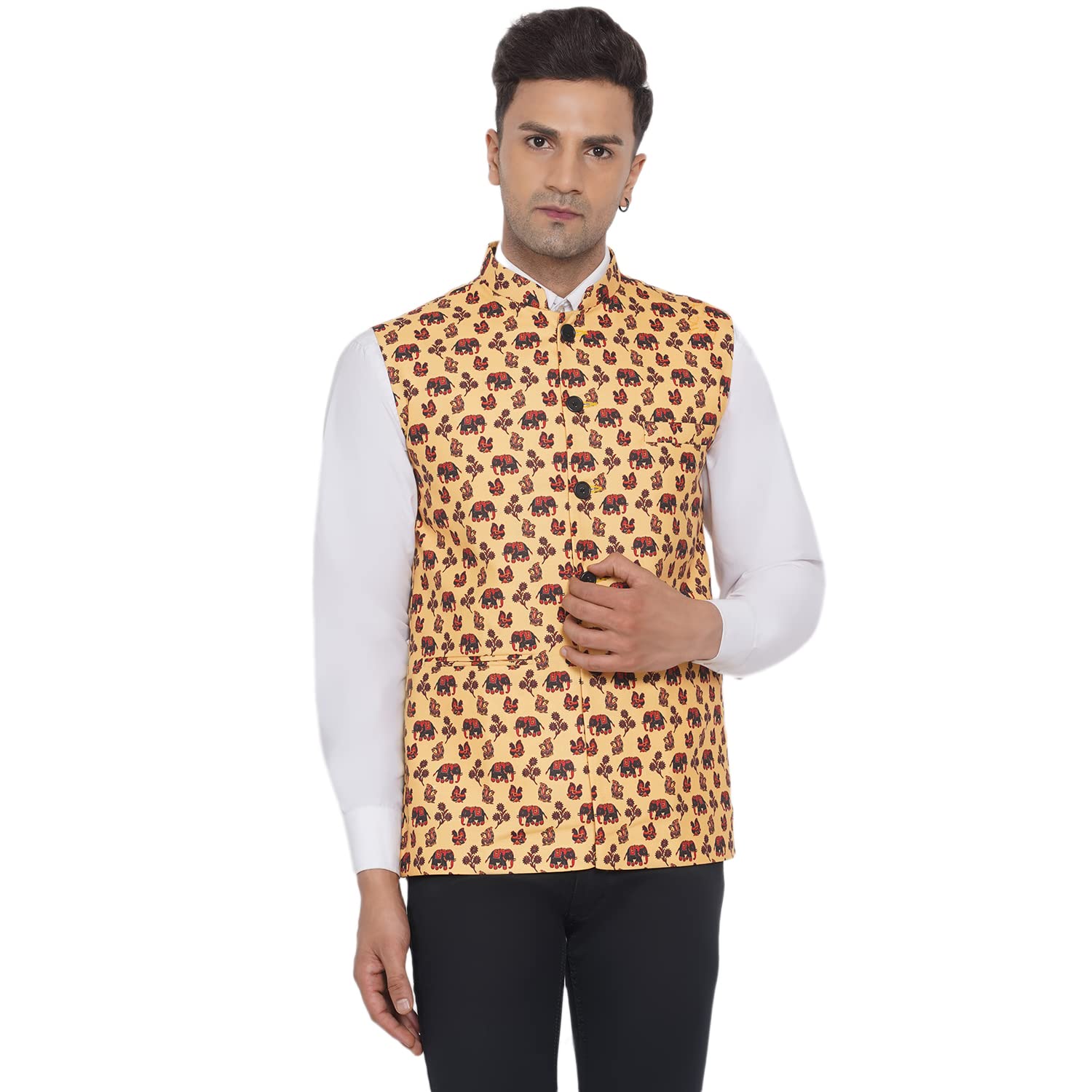 veera paridhaan Men's Cotton Printed Nehru Jacket-picture-28