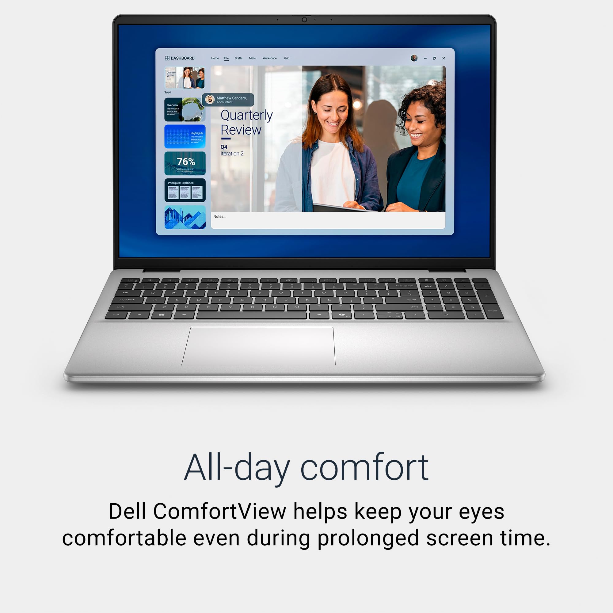 Dell 16 Laptop DC16256-16.0-inch 16:10 2K Touchscreen Display, AMD Ryzen AI 7 350 Processor, AMD Radeon Graphics, 32GB Memory, 1TB SSD, Windows 11 Home, Copilot+, Onsite Service, Platinum Silver - 4