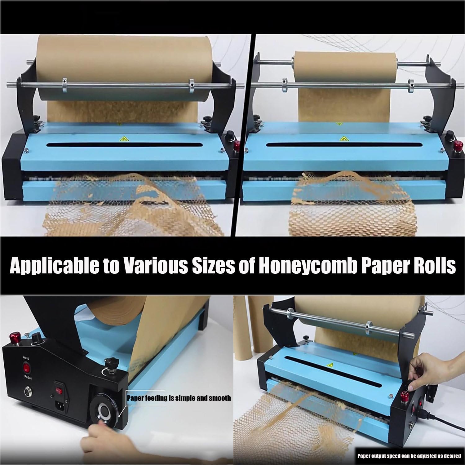 Machine à Papier en nid d'abeille à étirement Automatique de Sortie de Papier,Distributeur de Rouleaux de Papier d'emballage en nid d'abeille,Chargeur Automatique de Papier (B)