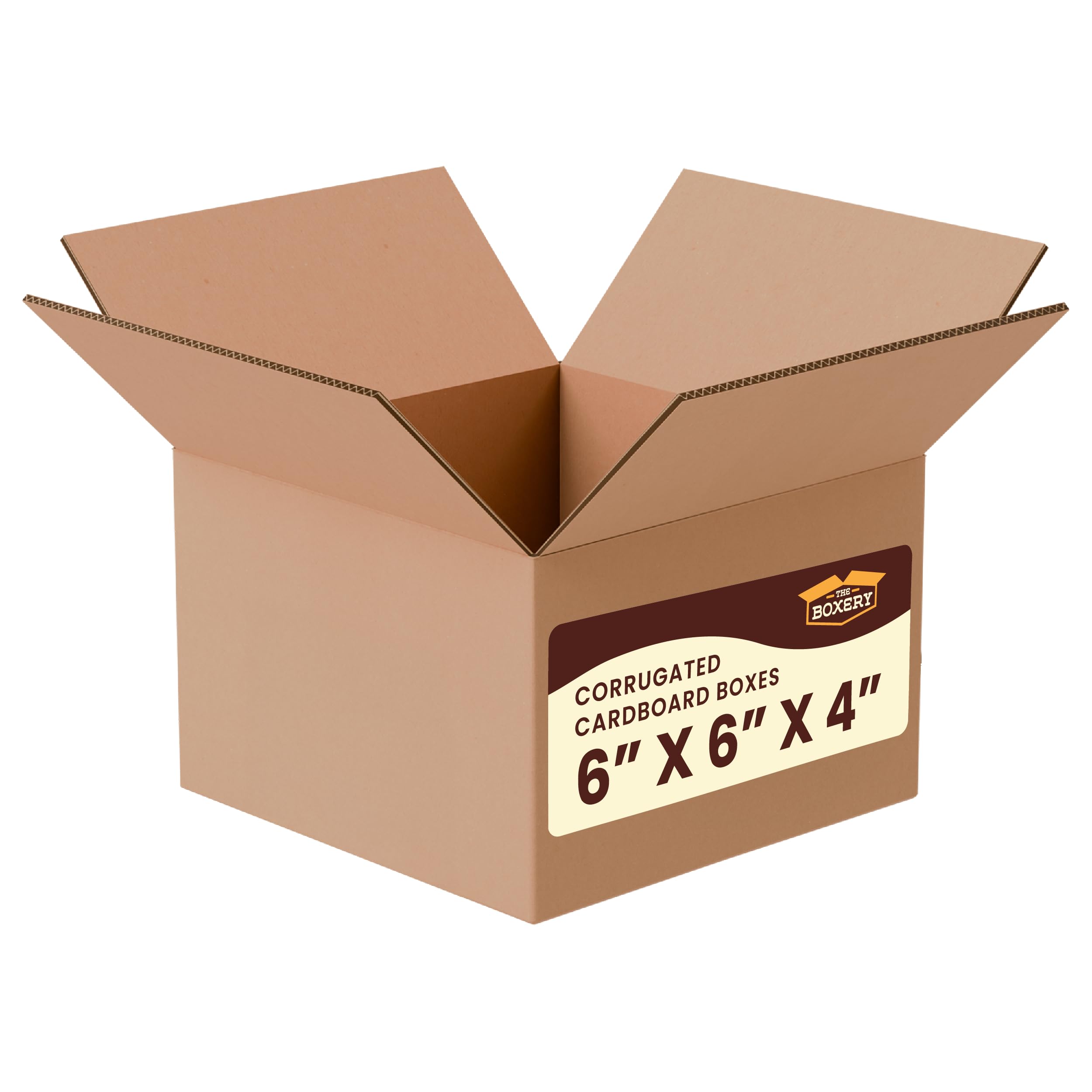 The Boxery 6"x6"x4" Corrugated Cardboard Boxes 25-Pack
