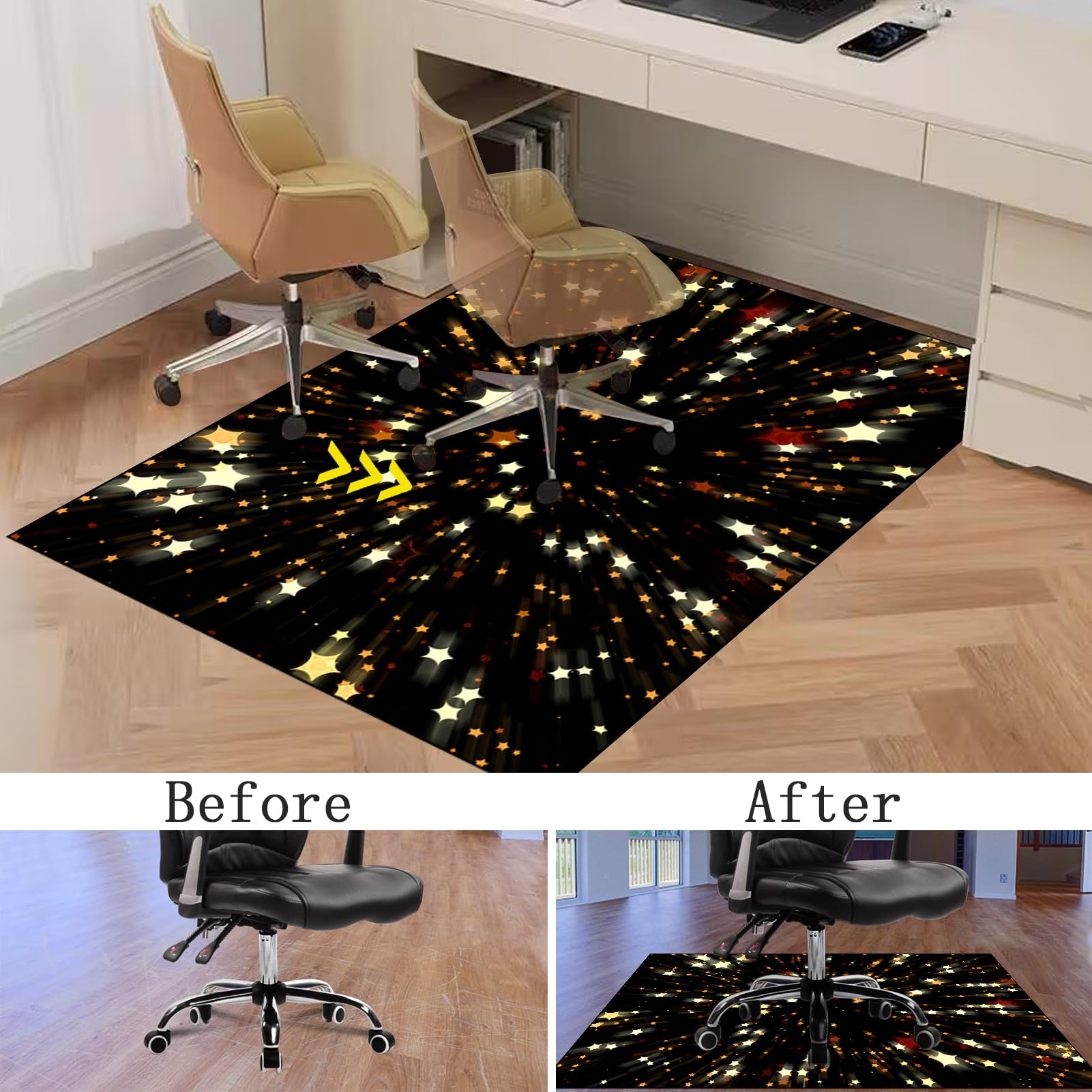 Tappeto Gaming pavimento, Tappetino Salvapavimento Antiscivolo, Tappeto per Sedia Ufficio per per Pavimenti in Legno Duro, Tappetini di Protezione per Pavimento per Parquet e Laminato 100 x 120 cm