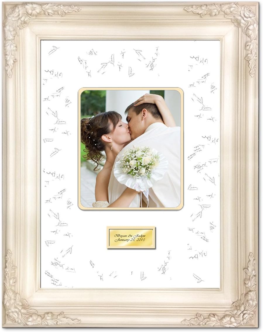 Wedding Anniversary Photo Signature Frame with Two Handmade Ribbon Pens
