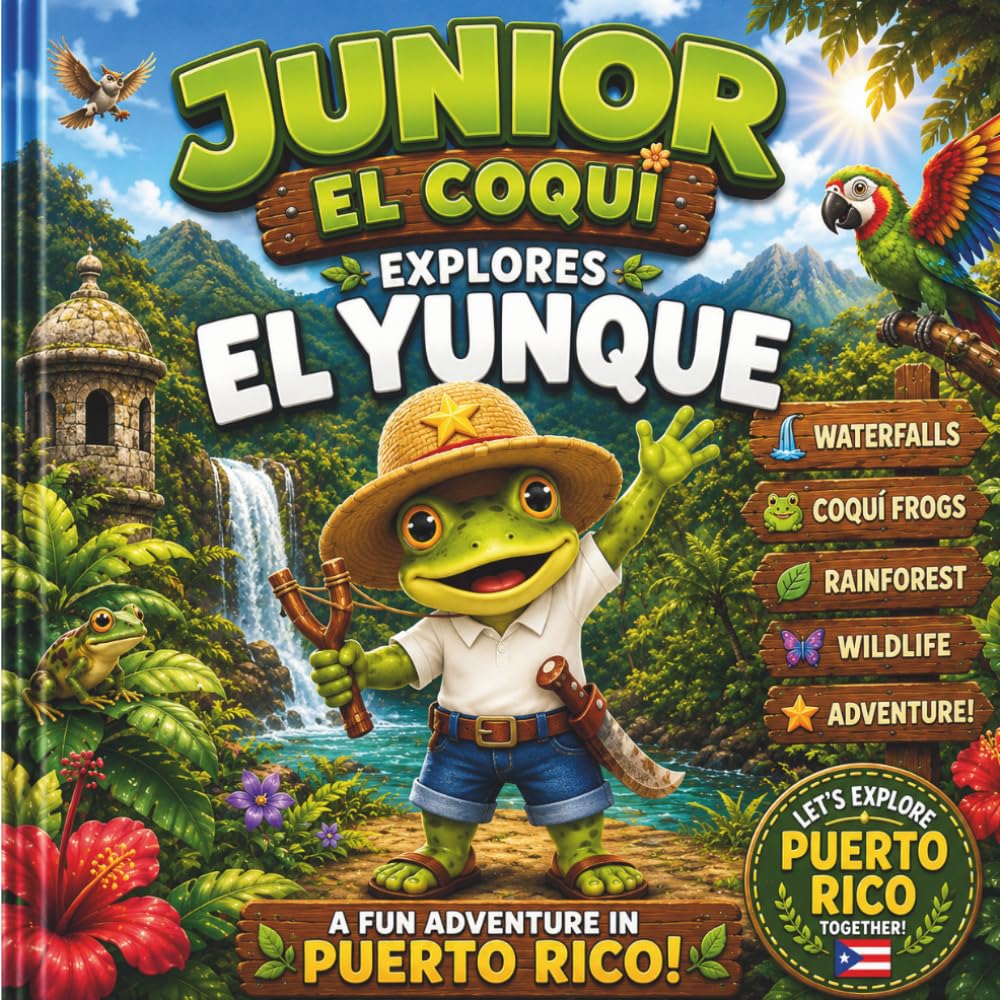 Junior el coqui Explores El Yunque: Book 1 of the Junior Explores Puerto Rico Series (Junior El Coquí Explores Puerto Rico)