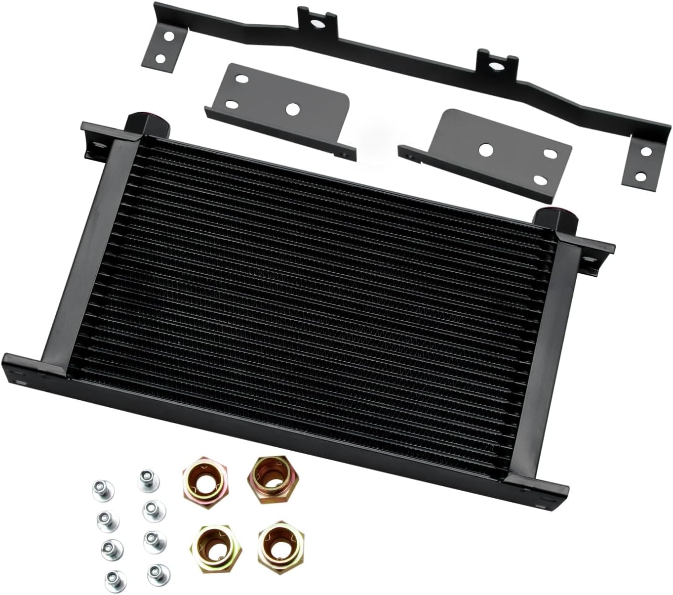 Black Aluminium Transmission Oil Cooler Kits for 2001-2005 Chevy Silverado 2500 HD Silverado 3500 Pickup V8 Diesel & 01-05 GMC Sierra 2500 HD 6.6L Duramax OE # 89040217 15170221 15767445