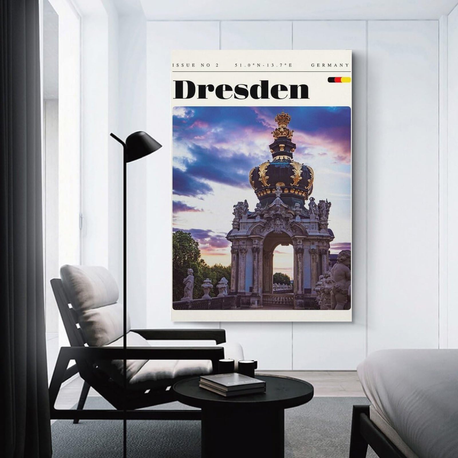 Junmoney Unframe-Style-4 Dresden Germany Travel Art Home Decor Wall Art 20X30inch(50X75cm), For Bedroom, Guest Room Or Reading Nook, Decorative Wall Art For Cosy Rooms
