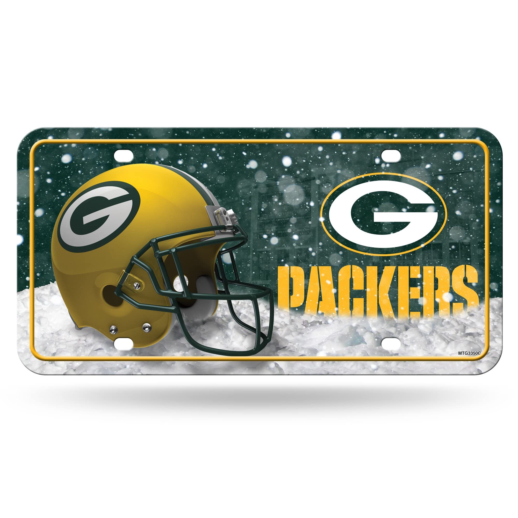 Rico Industries NFL Green Bay Packers Primary Metal Auto Tag 8.5" x 11" - Great for Truck/Car/SUV