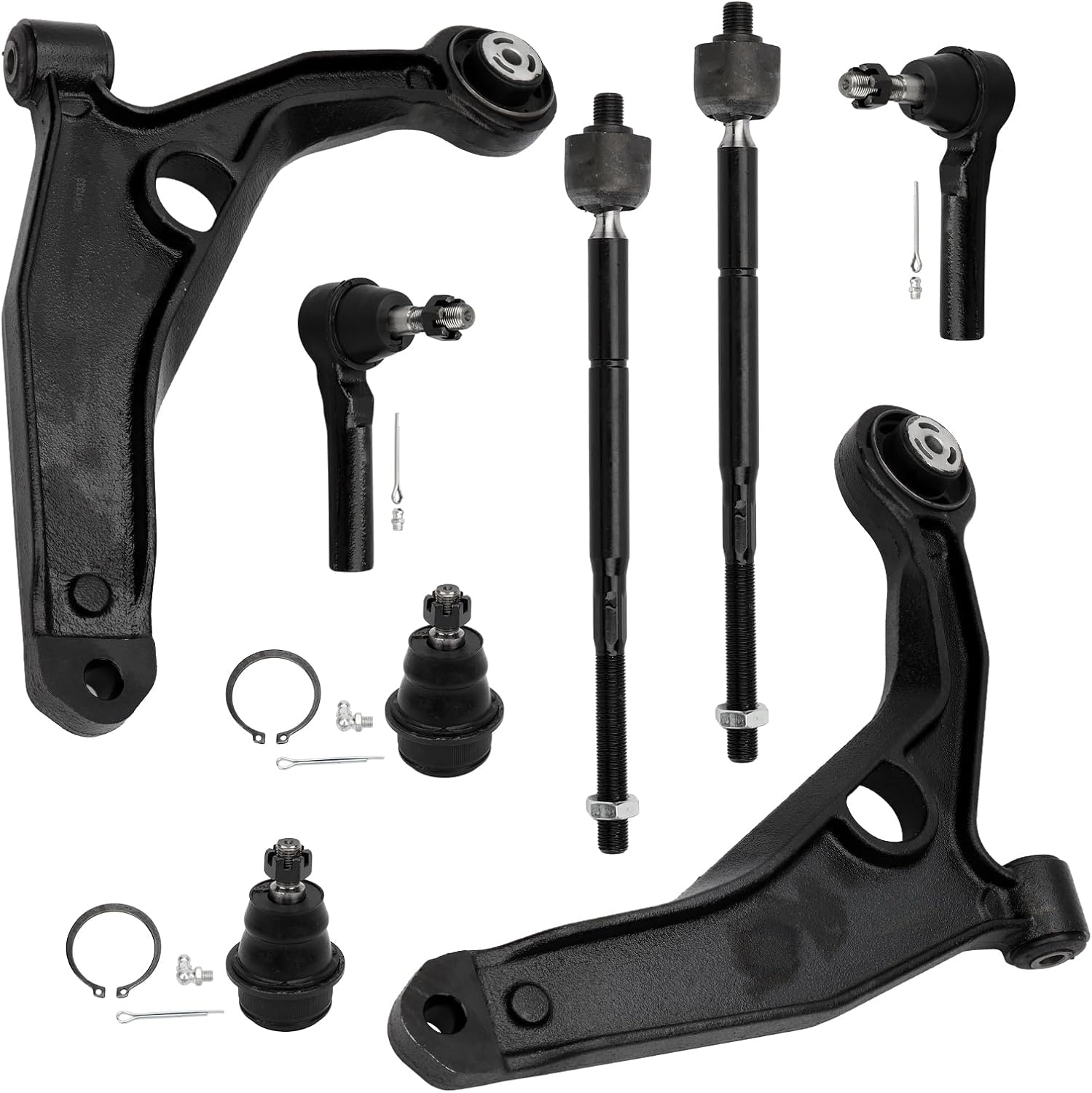 8Pcs Front Suspension kit for Chrysler 200 Sebring for Dodge Avenger 2007-2014 Lower Control Arms Outer Inner Tie Rod Ends Lower Ball Joints