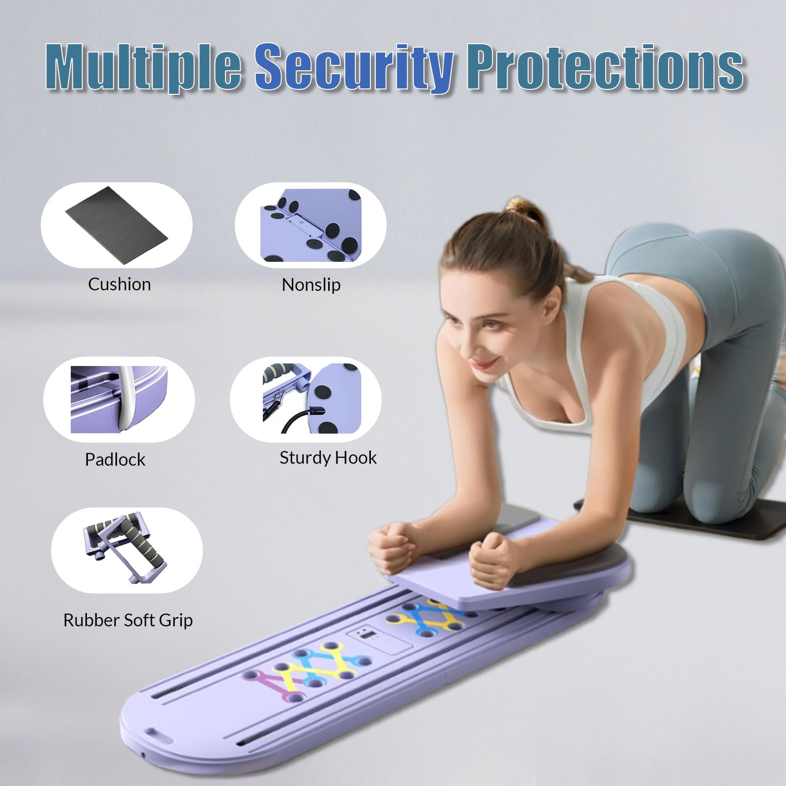 Das Multifunktionale 5-in-1-Pilates-Board mit LED-Zähler, Klappbaren Ist Das Pilates-Trainer-Set-Board für Den Aufbau von Kernkraft und Bauchmuskeln Zu Hause